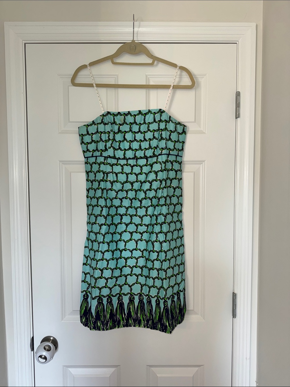 Lilly Pulitzer Aqua and Navy Patterned Mini Dress